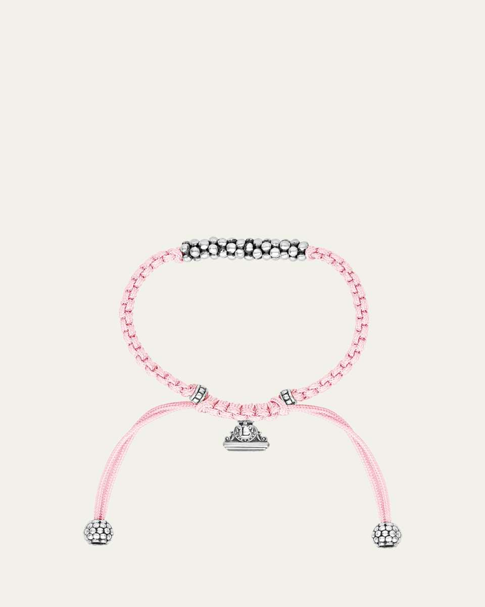 Kinder Sterling-Silver Macrame Bracelet, Pink